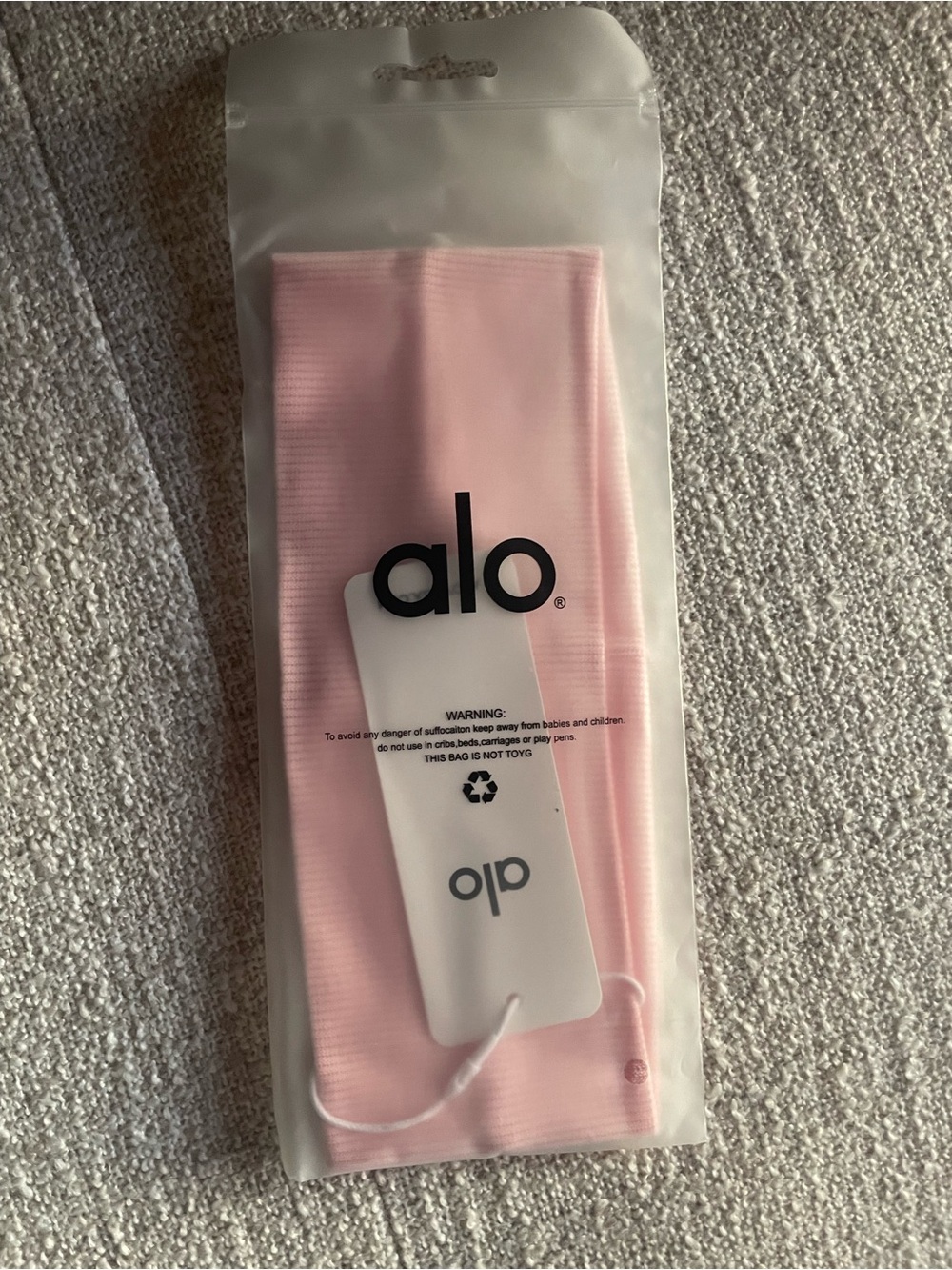 ALO Yoga Light Pink Stretch Headband - Soft Elastic Hair Accessory